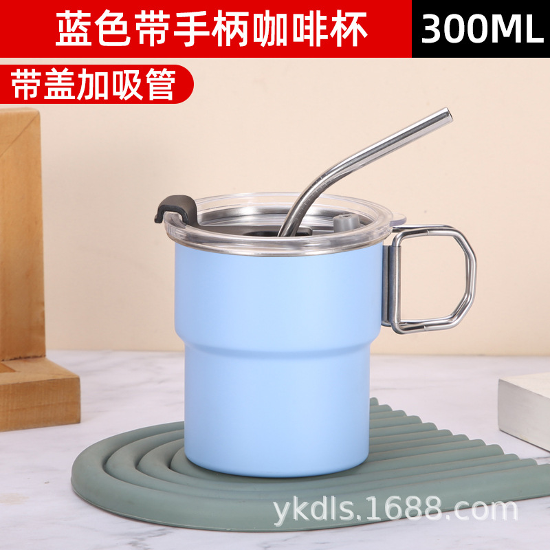 Taza de escalón de una sola capa para exteriores Taza de café de acero inoxidable 304 ins Vaso de cerveza de camping de borde rizado conveniente de alto valor