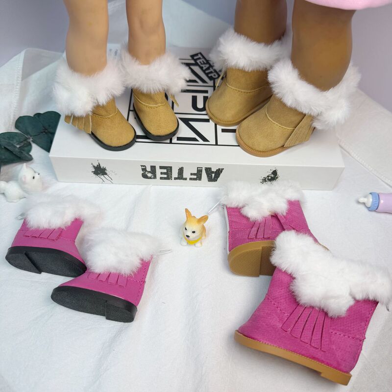 Cross-Border Hot-Selling Cotton Doll Shoes 6-Point Bjd Doll 20cm Doll Plush Snow Boots 5cm Doll Shoes