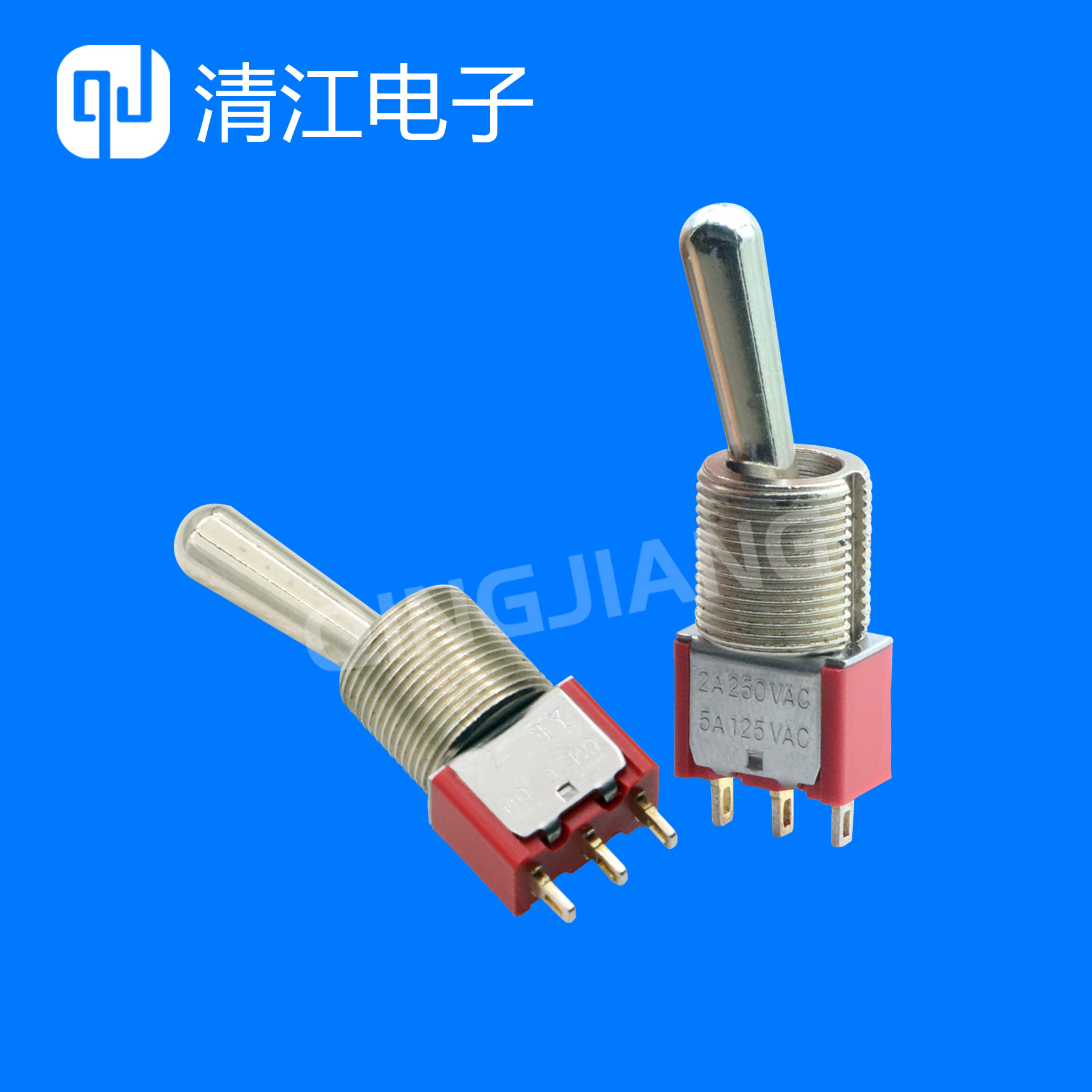 超小型钮子开关  直插脚三档长圆柄摇臂开关带螺纹小型钮子开关