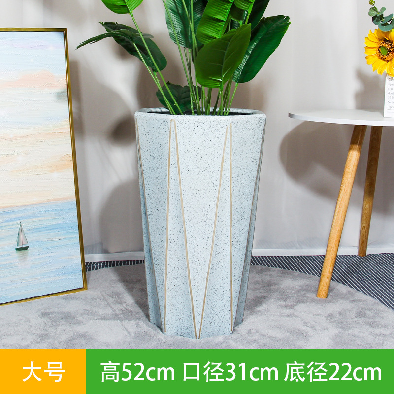 陶瓷花盆大口径简约特大号阳台家用落地绿植轻奢感视泡|undefined