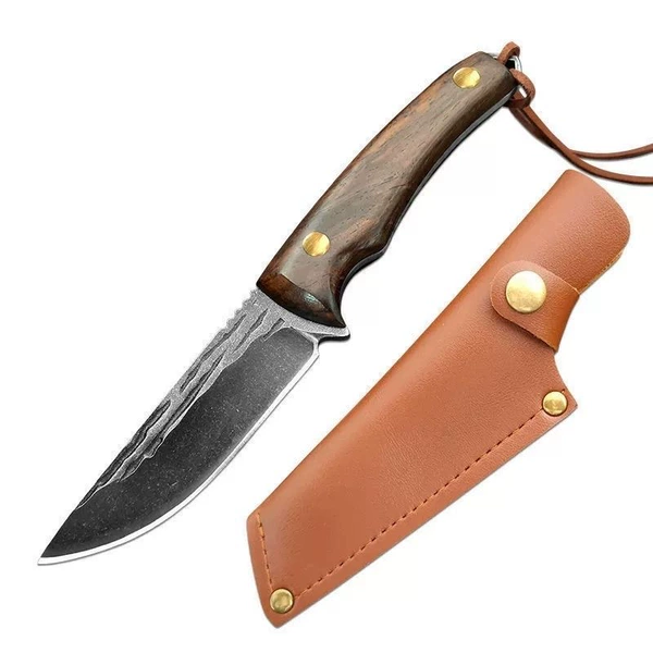 Arc blade knife+leather case