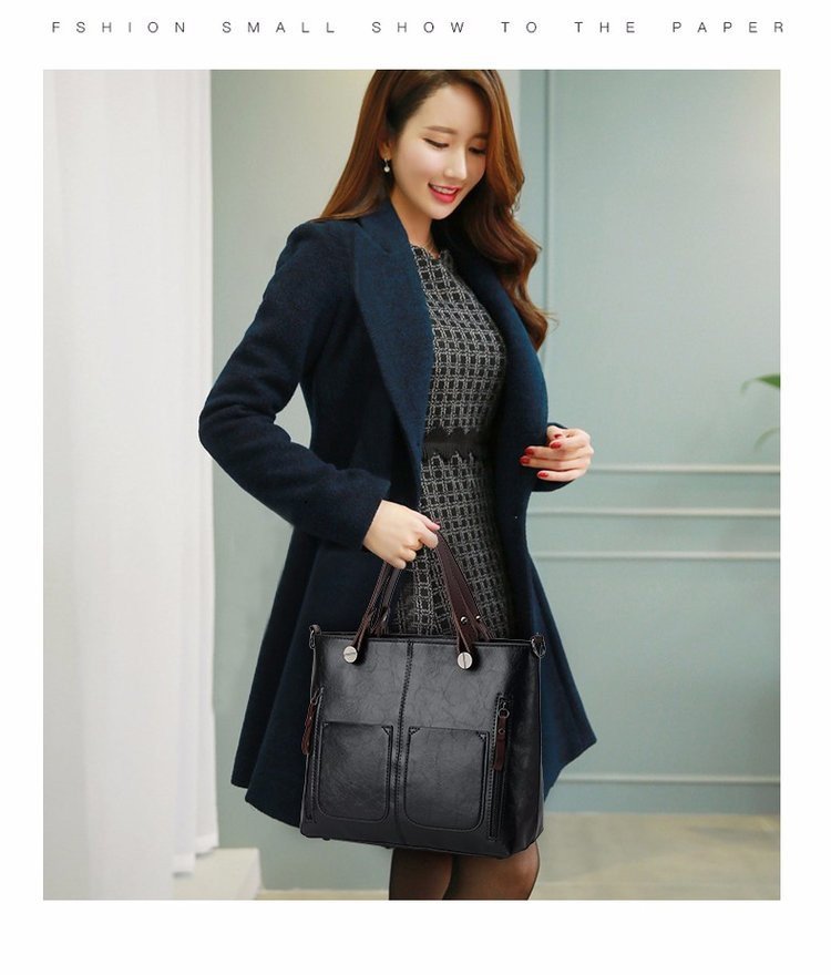New retro European and American trend women's handbags, single-shoulder bags, crossbody bags, oil-leather cross-border one-piece shipping worldwide undefined