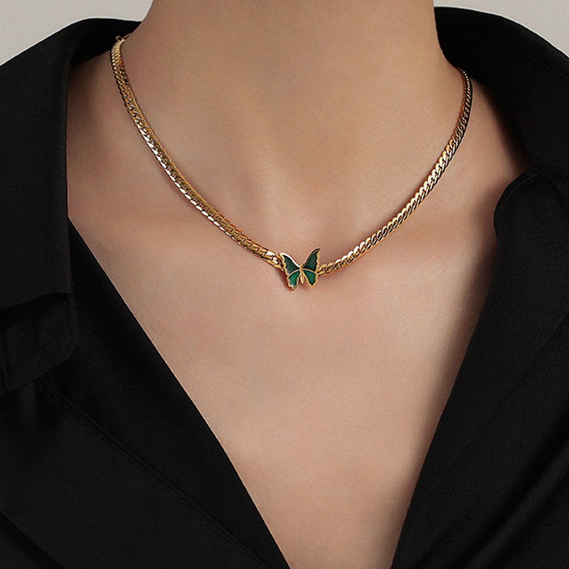 Premium 18k Gold Butterfly Titanium Steel Necklace For Women 2 26 (4)