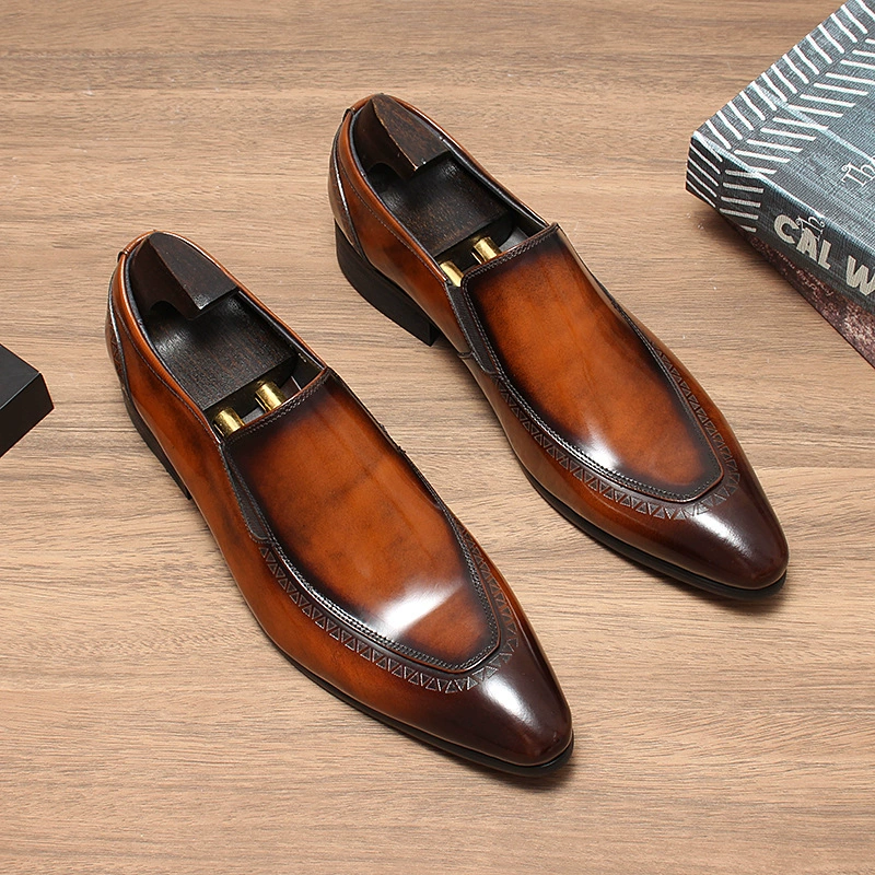 Новые мужские блестящие кожаные туфли в британском стиле