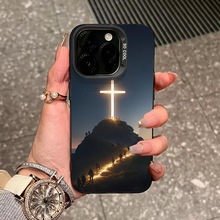 信仰之路适用苹果17跨境手机壳iPhone15新款16Promax高级14十字架
