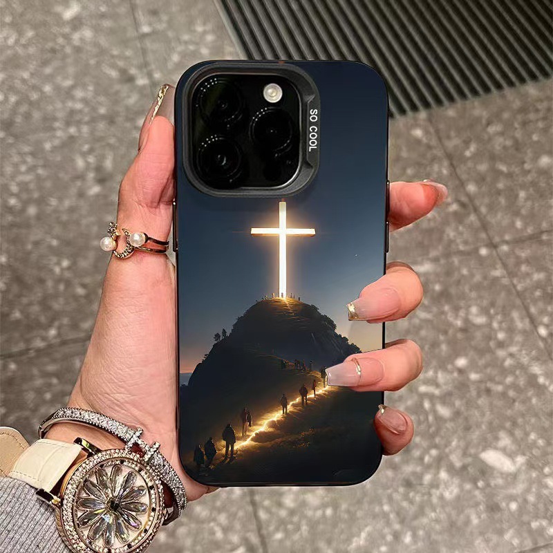 信仰之路适用苹果17跨境手机壳iPhone15新款16Promax高级14十字架