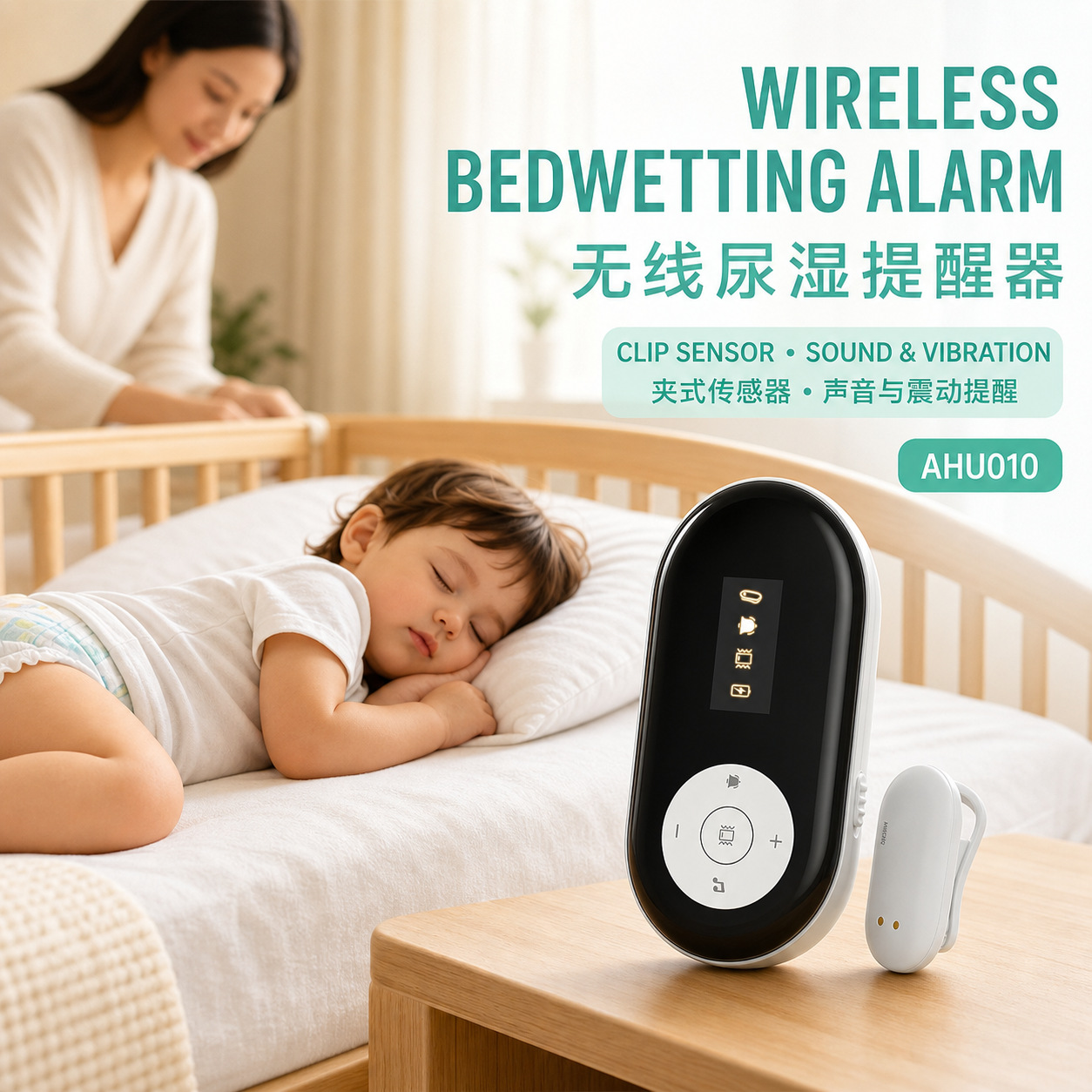 Amazon's best-selling product: rechargeable wireless bedwetting alarm, home-use clip-on urine sensor with sound and vibration alert