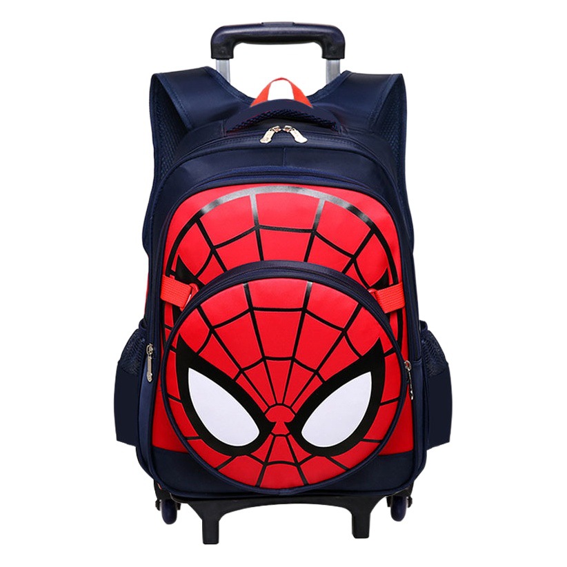 Cabus Spider-Man trolley de los niños Escuela Primaria estudiante grado 3-6 niños de gran capacidad de escalada de la escalera