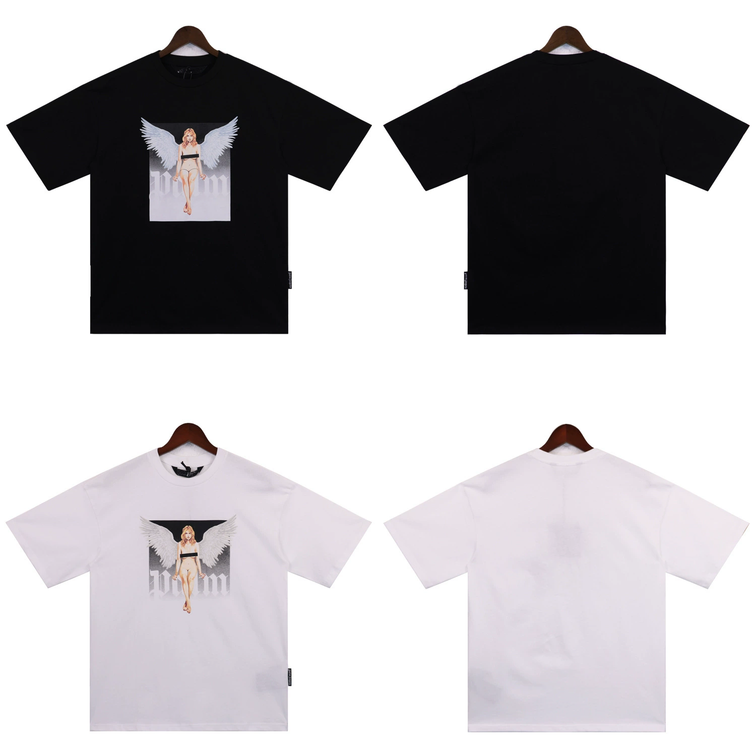 PA24S Летняя новая модная футболка плакат с принтом ангела буквенные принты свободные круглые воротники для мужчин повседневные короткие рукава