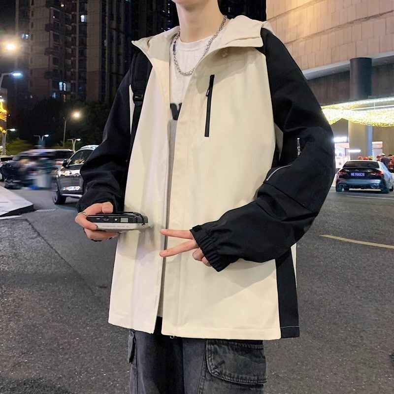 新款男生冲锋衣外套男士2025年春秋季休闲痞帅工装夹克欧美青少年|undefined