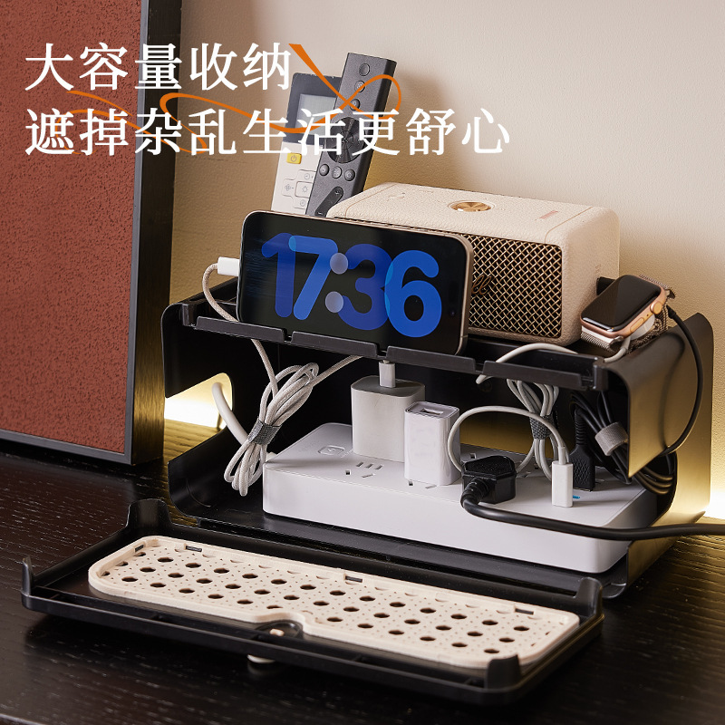 ルーター収納ボックス WiFi 光猫セットトップボックス収納ラック電線ソケットブロックボックスデスクトップストレージハブボックス|undefined