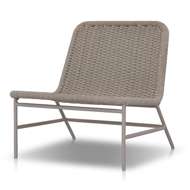 Silla de ocio al aire libre sofá balcón jardín exterior impermeable silla de caña simple respaldo muebles de patio image 5