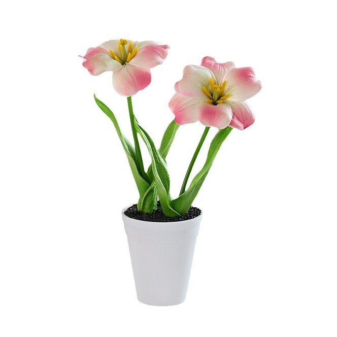 Simulación de flores dos extremos de tulipas PU bonsai decoración creativa fábrica de decoración directa para plantas verdes artificiales falsas macetas de simulación image 6