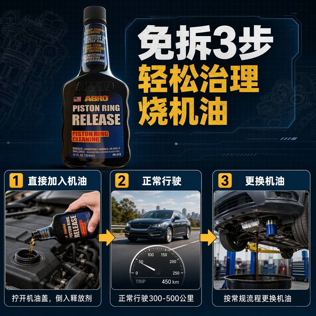 American imported piston ring cleaner restores piston ring elasticity and resolves blue smoke issues in gasoline and diesel engines