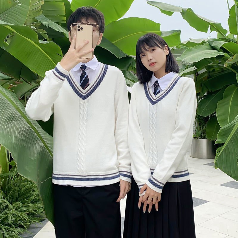 秋の制服セット 中高生制服 イギリス風カレッジスタイル JK 日本風制服 ワンピース セーター ロングスカート 韓国風|undefined