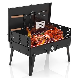 2025 New Cross-Border Dropshipping Portable Barbecue Charcoal Rack Compact Folding Barbecue Rack