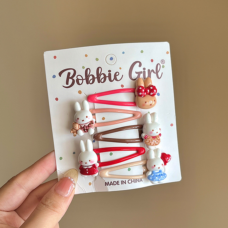 F8579-2 # Bow tie rabbit bb clip five-piece set