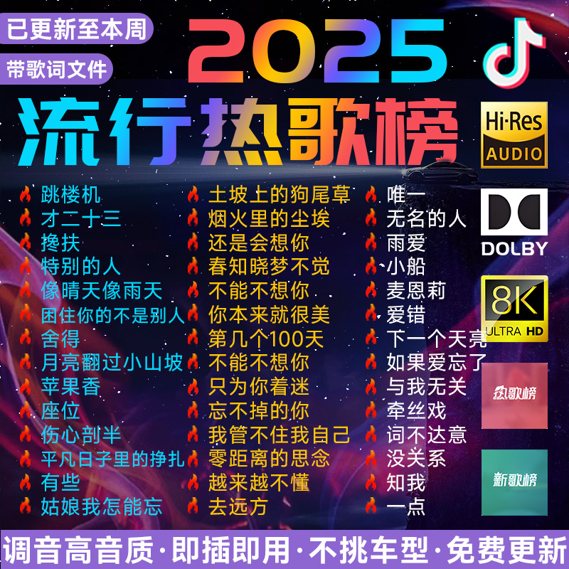 汽车载u盘歌曲2025新款柏林之声无损品质热门流行音响音乐u盘