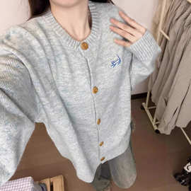 秋季2025新款超好看宽松慵懒风针织衫上衣日系甜美毛衣开衫外套女