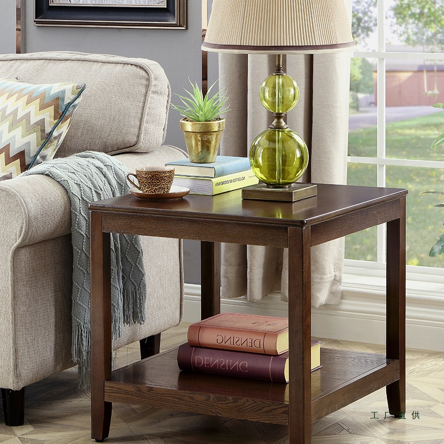 Simple Sofa Side Table Cabinet Small Table Living Room Corner Table Solid Wood Small Coffee Table American Home Square Table Corner Cabinet Mini Table