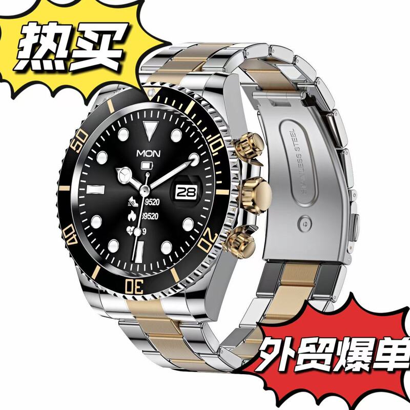 Bluetooth call heart rate blood pressure blood oxygen sleep monitoring luminous display stopwatch Huaqiang North smart watch