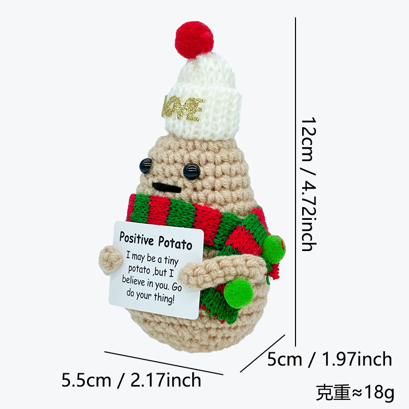 国境を越えた売れ筋クリスマスウール手編み人形ポテトポジティブオーナメントクリスマスドール完成品|undefined