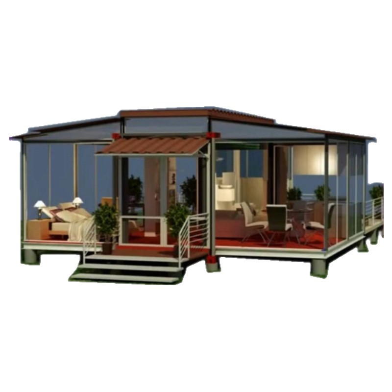 Casa de contenedores de embalaje para habitaciones de oficinas, mercado nocturno al aire libre, cabina de tablero móvil