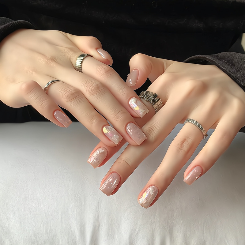 【Ling Luo Original】Atmospheric Peach Pink Hailey Acetate Luminous Cat Eye Handmade Nail Art Wearable Nails Wholesale 【Ling Luo Original】Atmospheric Peach Pink Hailey Acetate Luminous Cat Eye Handmade Nail Art Wearable Nails Wholesale