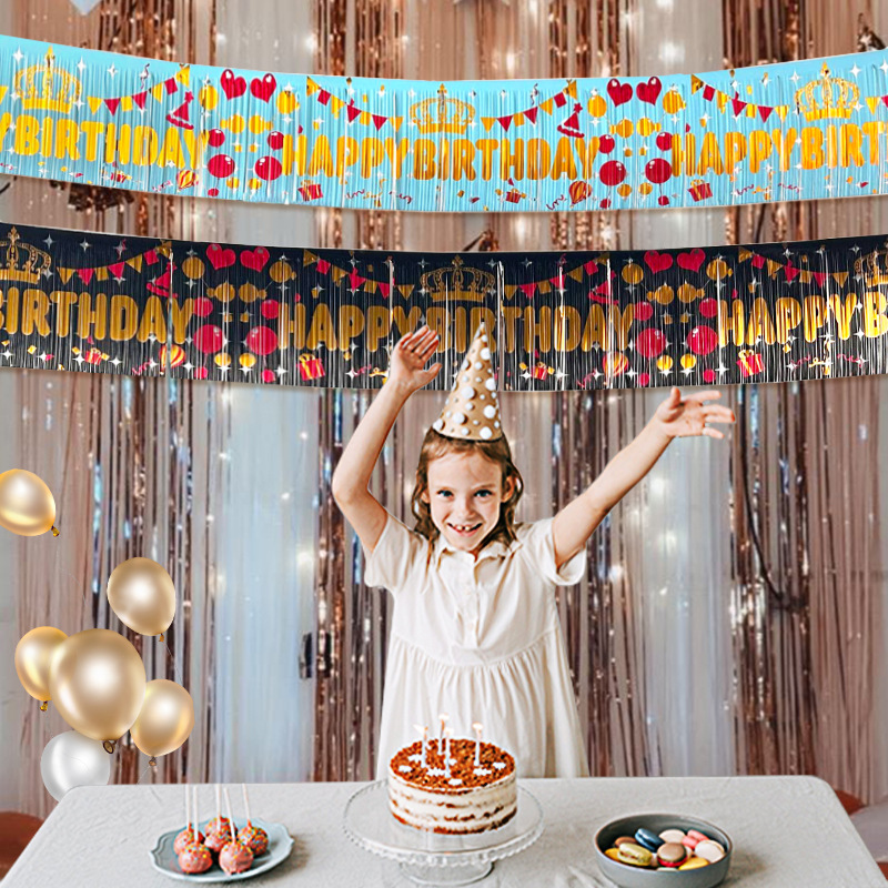 Partido lluvioso banner borla 0,3*2,7 m transfronterizo nueva fiesta decoración Fondo cumpleaños franja banner