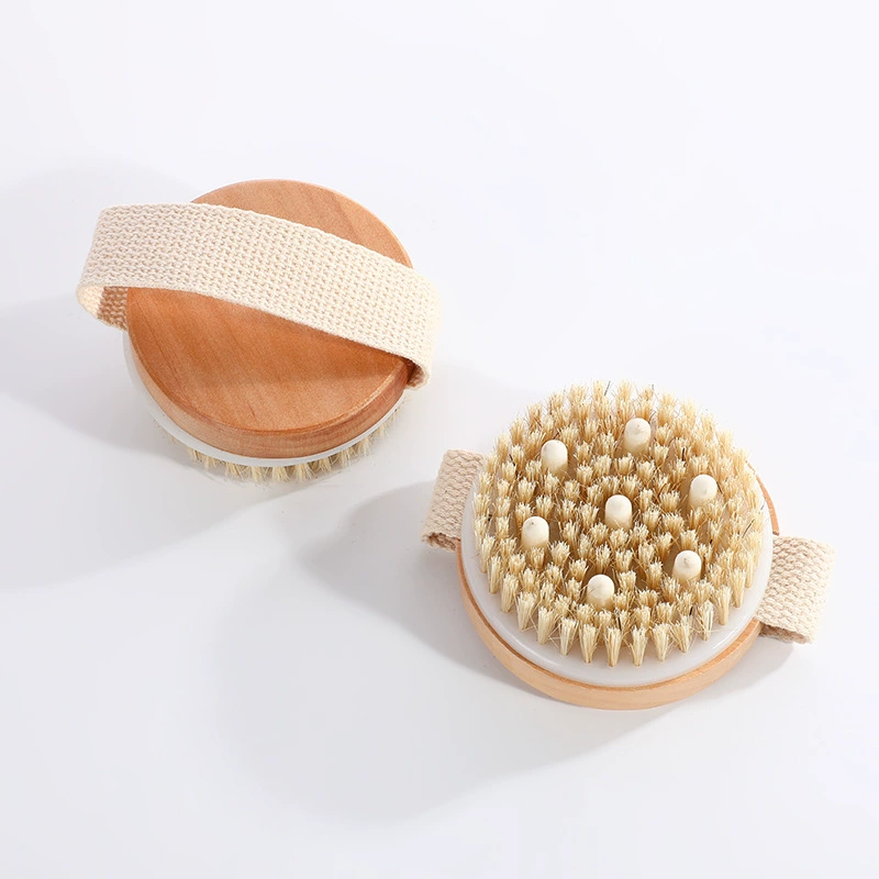 Amazon Cross-border Bristle Brush Massage, Bathing Brush Handburse Bath Brush Brush Round Bath Brush Brush Hemu Bath Brush