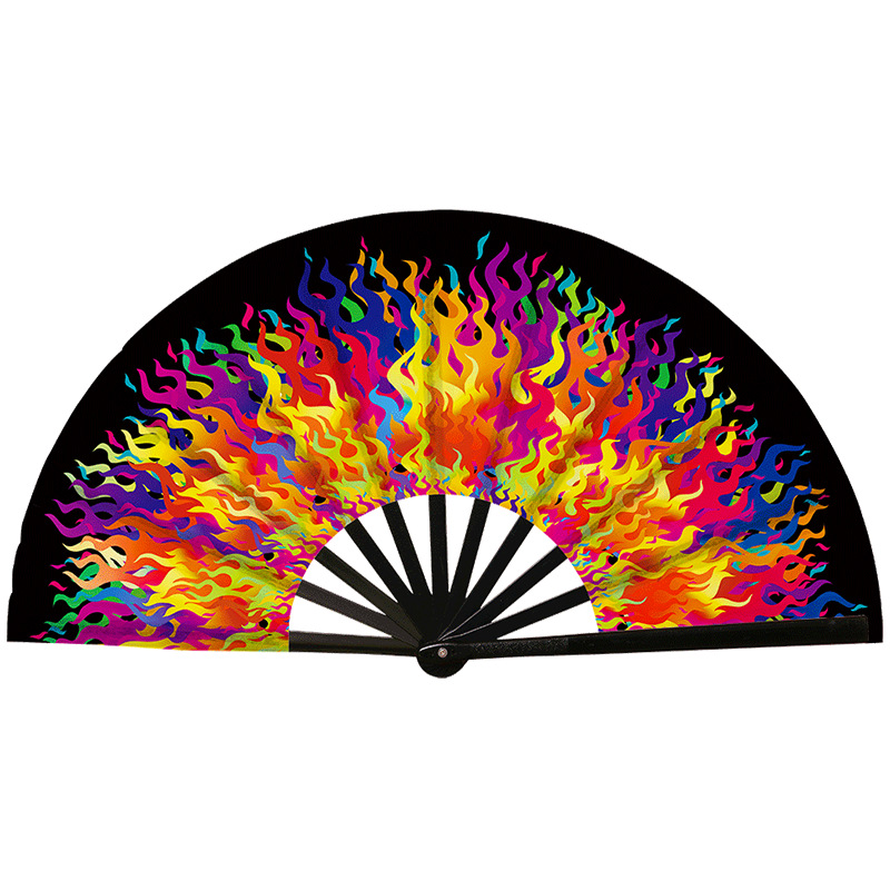 Abanico Plegable de Kung Fu de Plástico, Colorido, para Conciertos y Fiestas