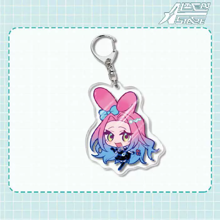 Acrylic keychain (Alien Stage) Mizi Sua, double‑sided 6 cm, metal ring & clasp