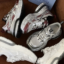 2024新款ins潮韩版百搭厚底银色老爹鞋女夏轻便运动鞋休闲跑步鞋