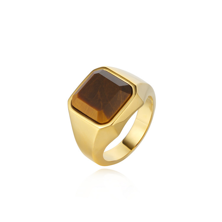 21g Weight Artificial Gemstones Inlay Material Rings Classification 1 Piece Quantity Holiday, Banquet Occasion Titanium Steel Material Square Pattern Men's Gender Inlay Design Simple Style Style Simple Style Square Titanium Steel Inlay Artificial Gemstones Men's Rings 1