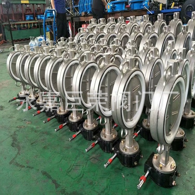 对夹连接 手动蝶阀 D371X-16P 不锈钢材质 蜗轮传动 DN50