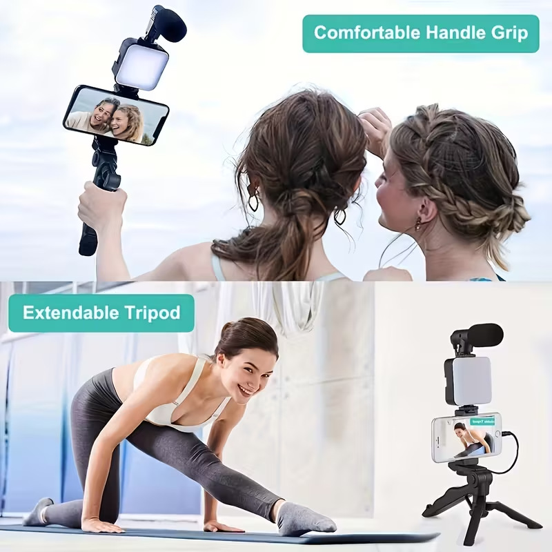 Transfronterizos venta caliente de bolsillo iluminación de escritorio belleza pierna fotografía portátil en vivo trípode de mano conferencia luz de belleza