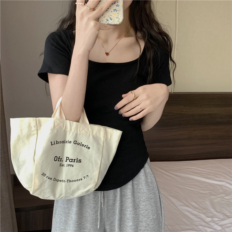 175g Weight Short Sleeve Sleeve Length Polyester Fabric Type Short Top Length T-shirt Tops Type Casual, Daily Occasion Square Neck Neckline Slim Fit Type Solid Color Pattern Spring, Autumn Season Women's Gender Casual, Simple Style Style Wholesale Women's Casual Simple Style Solid Color Short Sleeve T-Shirts 19