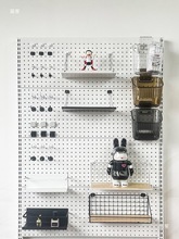 网红洞洞板少女衣架落地衣帽柜洞洞板书架配件小挂篮收纳盒