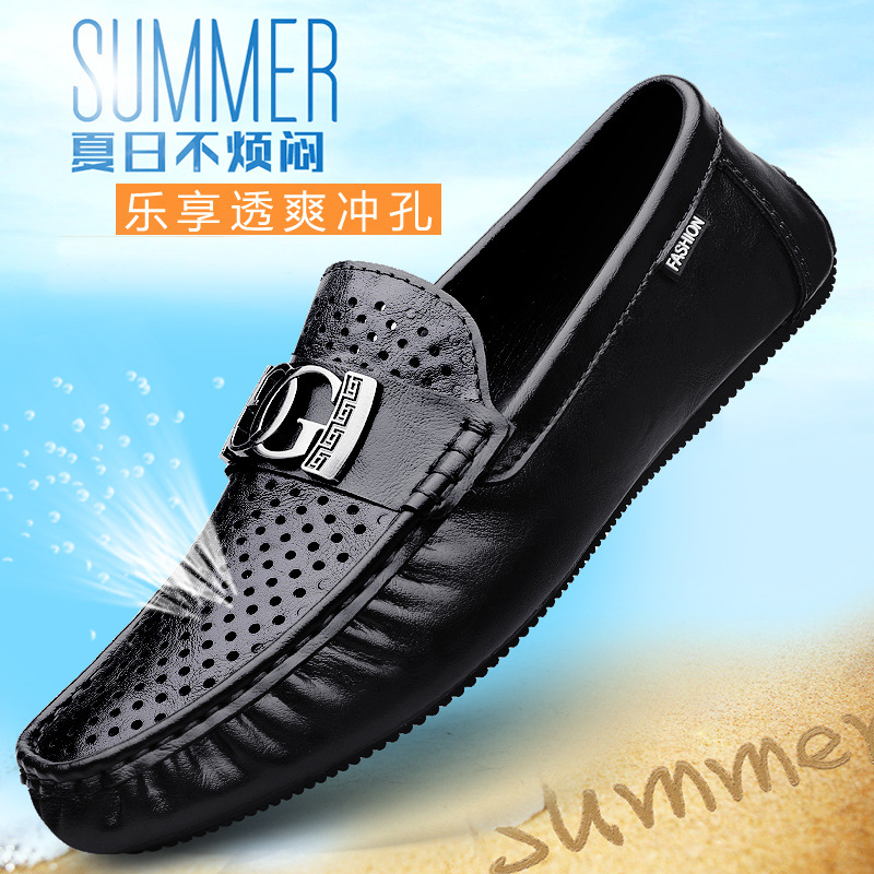 Transmisión en vivo de zapatos Bean para hombres de cuero de vaca transfronterizos de alta calidad de base suave zapatos de cuero de negocios para hombres zapatos de conducción