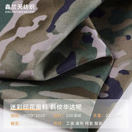 水墨云纹夏季迷彩印花桌布箱包帐篷野餐垫装饰台布劳保制服面料