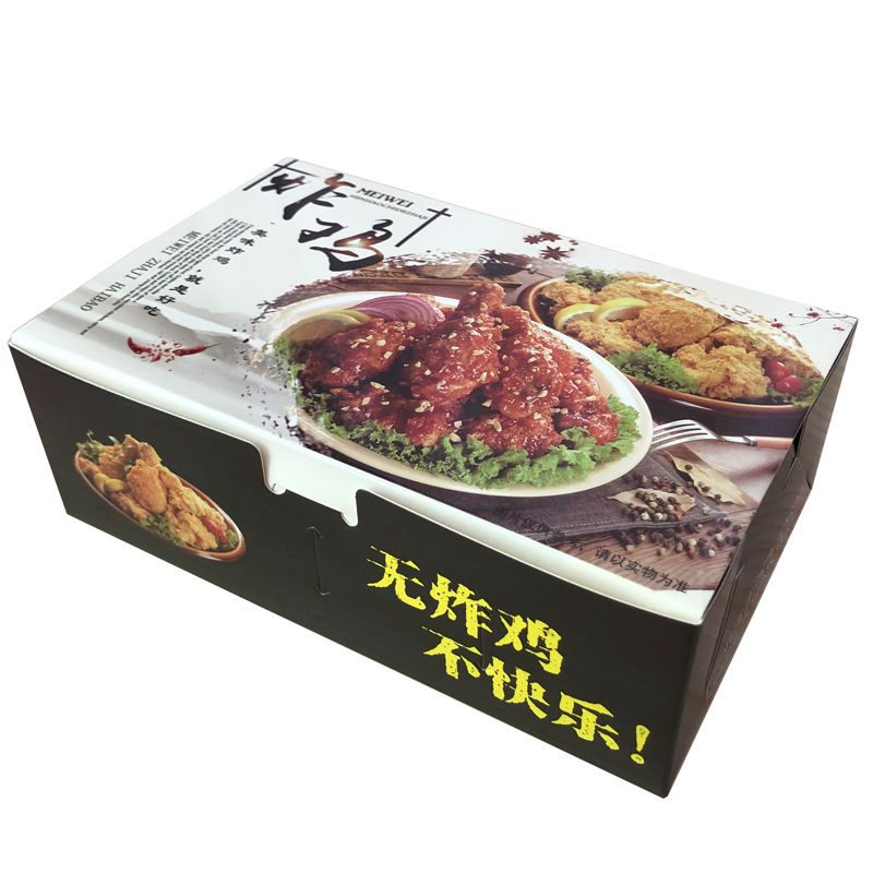 Caja de embalaje de pollo frito estilo coreano, caja de embalaje para llevar, pollo frito, alas de pollo fritas, caja de embalaje a prueba de aceite