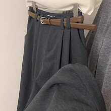 CHAO级推荐! 气质灰色西装阔腿裤女早秋季高腰百搭垂感质感休闲裤