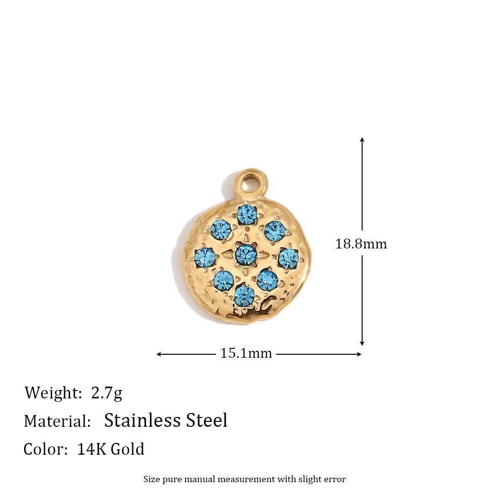 Blue diamond, golden pendant