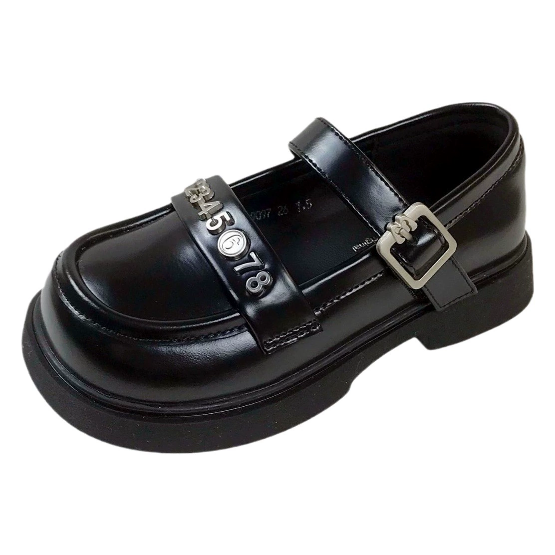 Детская кожаная обувь 2024, новинка весны, Женская Нескользящая одинарная обувь с мягким дном, танцевальная черная кожаная обувь для девочек, принцесса