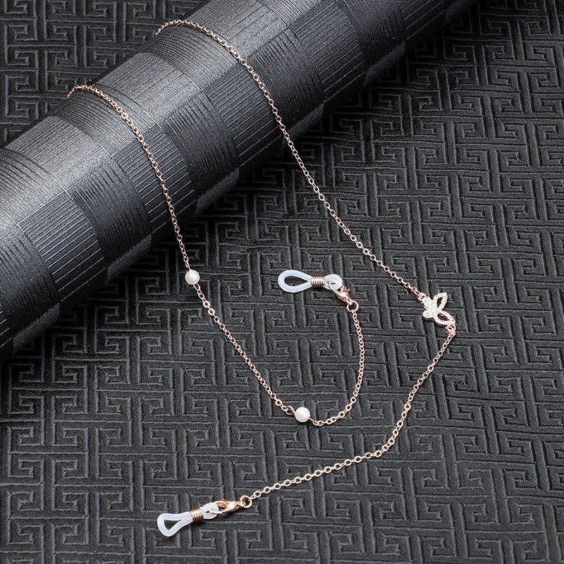 Colgar el cuello de la cadena de gafas de diamante de moda cadena de alta calidad transfronteriza acero baht mantenimiento de color diseño original gafas de sol cadena mujer image 16