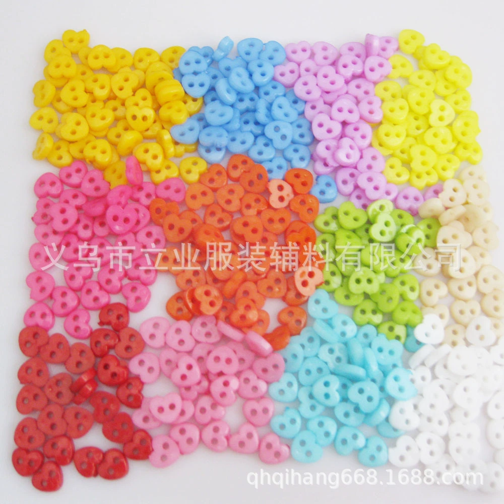 Heart-shaped small button 6mm Love mini nylon button Cartoon doll button Craft button auxiliary materials