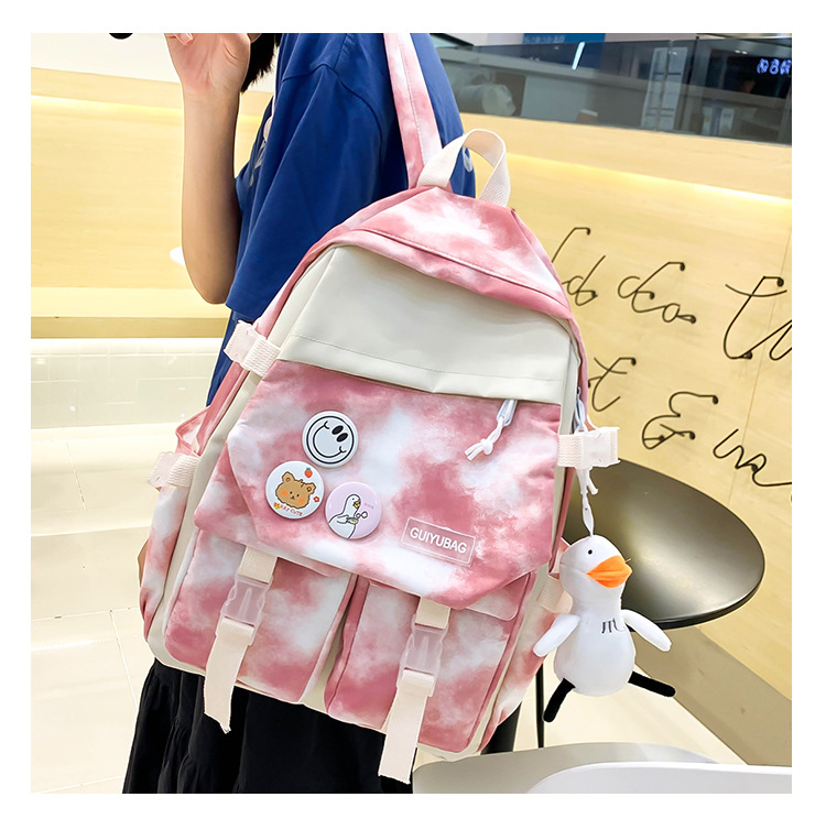 Fashion Tie-dye Large Capacity Canvas Bag Five-piece Set Wholesale Nihaojewelry display picture 52