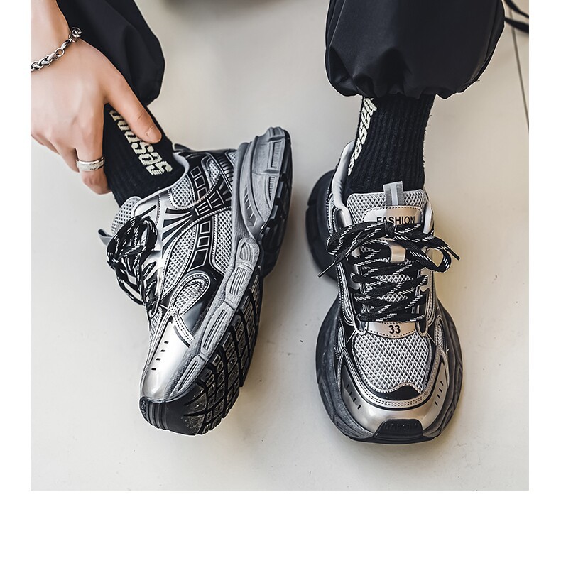 Men's Summer Mesh Breathable Sneakers For Teenagers, Casual Running With Height-increasing Design, Featuring A High-end_vogvips.com