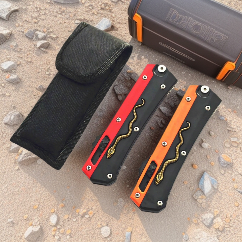 跨境新款蛇神尼龙手柄户外野营露营多用装备折刀配件随身便捷蛇纹