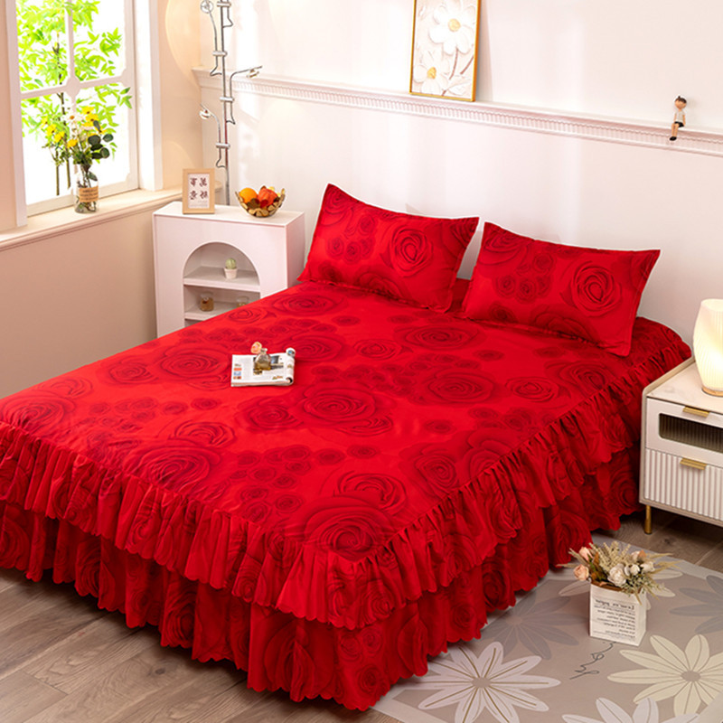 Falda de cama, sábana gruesa, colchón antideslizante agradable para la piel, funda protectora, funda de cama Simmons de una pieza, cama doble de 1,8 m